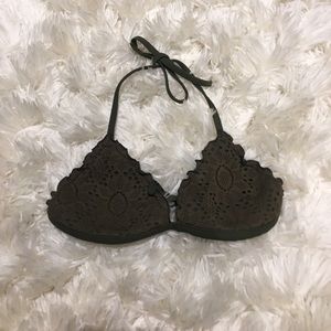 Olive green swimsuit top